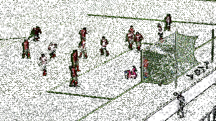 C罗高高跃起，头球攻门如炮弹出膛，皮球高速飞入球门