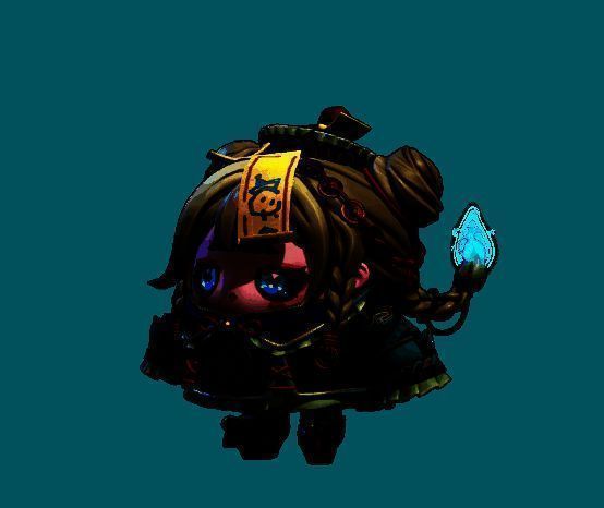 特写镜头展示僵尸少女不化骨的面部细节，黄符贴额，眼神深邃，背景为幽蓝火焰与古籍纹理