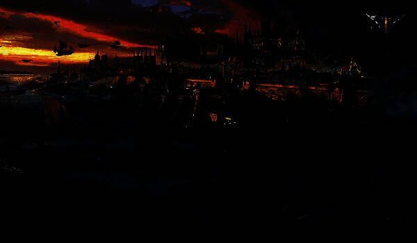 隐雾沼泽夜景原画，荧光碑林散发幽光，氛围诡异神秘