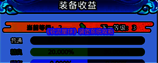 《软泥星球》游戏界面展示角色穿戴装备的界面，界面清晰标注武器、护符、战靴等八大部位