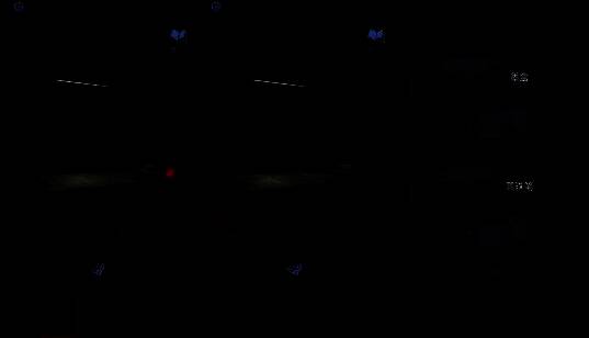 婴儿床尾部特写，墨盒与圆珠笔并列放置，周围昏暗光线营造恐怖氛围