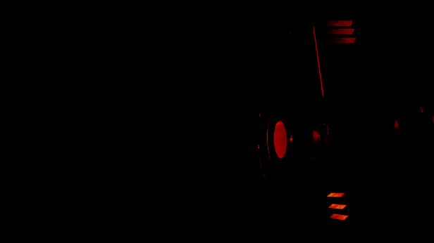 激烈战斗场景，玩家角色在爆炸火光中射击逼近的机械敌人，核心在身后微微发光