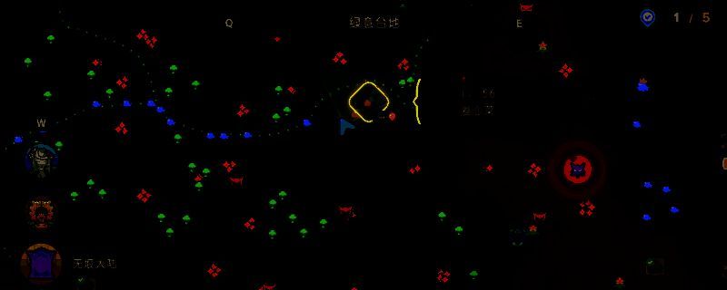 无垠大陆绿意台地地图场景，地面散布着可采集的野生蔬菜，环境以绿色植被为主，充满生机