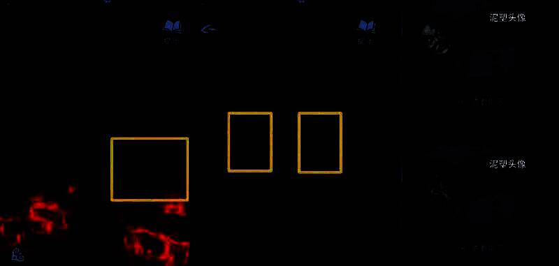 聂莫琪站在六葬雕像前，手中捧着泥塑头像，天空乌云密布