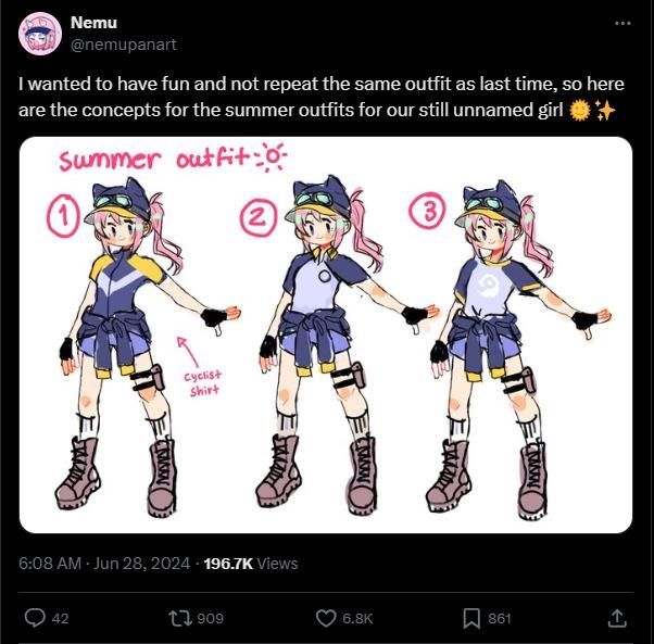 粉丝创作的同人插画合集，描绘看板娘在不同季节送快递的场景，充满创意与温情