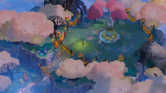 游戏剧情对话界面，角色表情丰富，背景为森林小屋，氛围温暖