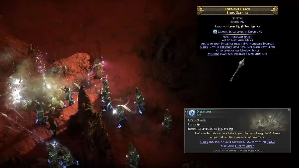 角色在废墟城市中施放范围闪电法术，敌人被击飞炸裂，特效华丽