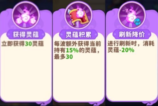 经济类技能界面展示，包含灵蕴获取与刷新降价技能图标及说明