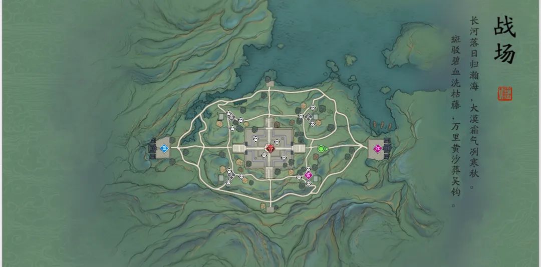 副战场中火焰首领重新苏醒，烈焰翻腾，多名玩家围攻作战，战斗场面激烈壮观