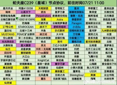 参战联盟名单滚动显示，密密麻麻的联盟标识与金航数量统计图表，展现空前规模