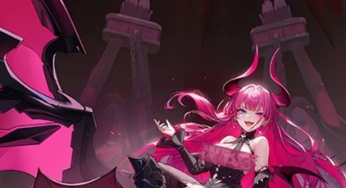 梅克琳达舰装侧面图，展示其庞大的舰体与四联装主炮塔布局，炮口泛着冷冽金属光泽