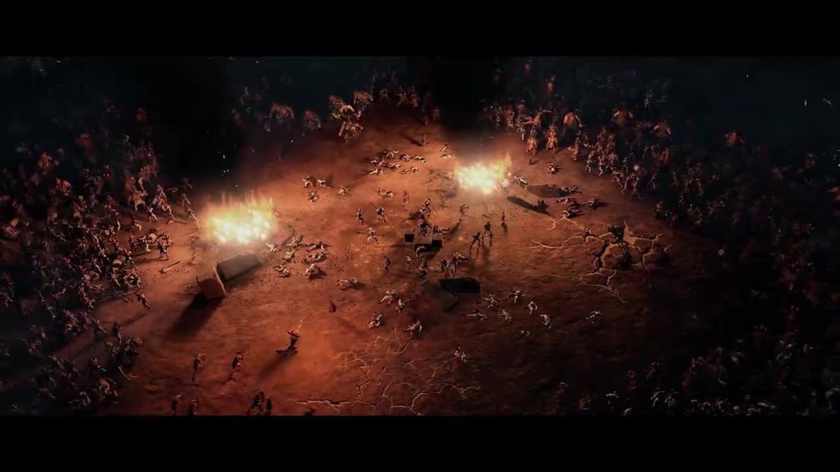 绿皮飞艇在空中交战，由各种废料拼接而成，极具想象力