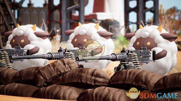 游戏内展示的联动奖励预览图，包含带有《泰拉瑞亚》风格的武器皮肤与《幻兽帕鲁》特色的生物装扮