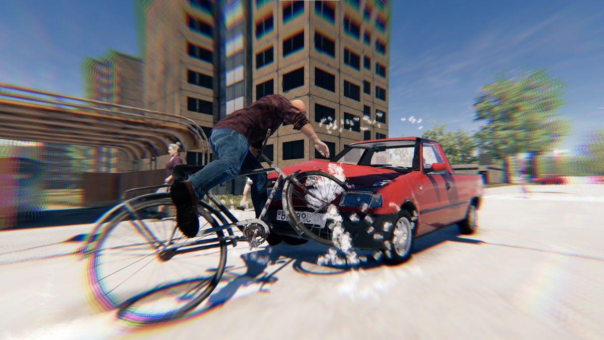 《维瓦特斯洛伐克》游戏主界面展示，城市街景充满90年代东欧风格，车辆与建筑细节高度还原