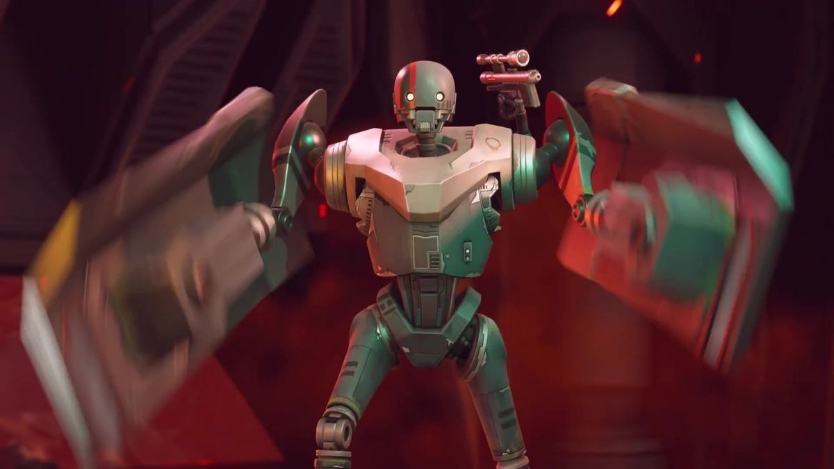 四人小队在塔图因竞技场集结，背景是黄沙漫天的废墟城市