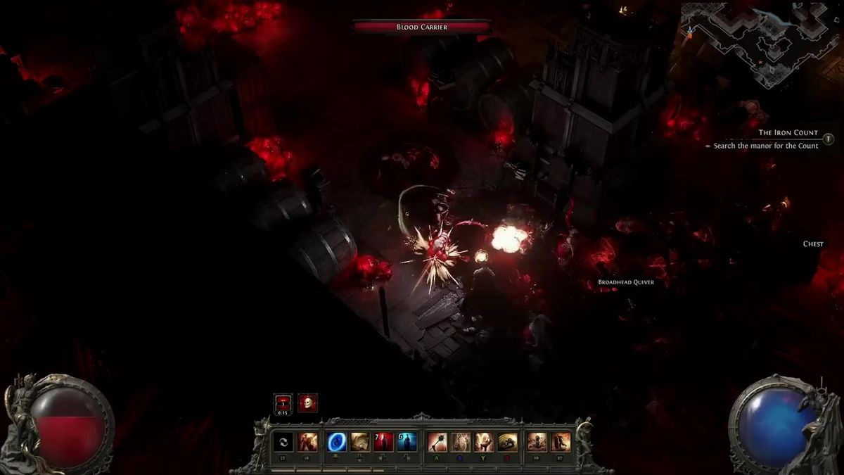 远程弓箭手在高台上狙击敌人，箭矢带出长长的轨迹特效