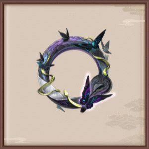 伊邪那美技能特效动画，蛇魔俯首嘶鸣，幽蝶在周身飞舞，背景浮现虚无光影