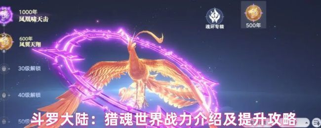 游戏界面展示武魂、魂环、魂骨三大养成系统的主界面布局，界面清晰标注各项成长路径