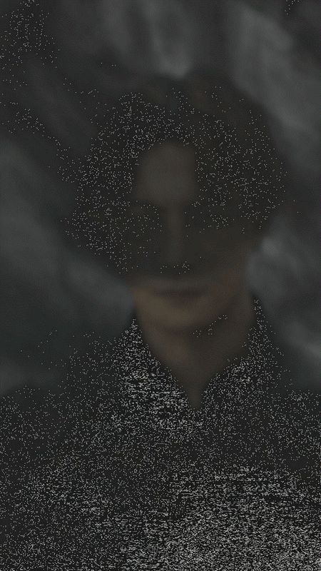 王嘉尔从墨海中缓缓升起，身着水墨战甲，双目微闭后猛然睁眼，墨浪随之翻涌