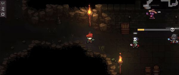 GIF展示Boss战激烈场面，角色闪避巨型攻击并反击，节奏紧凑