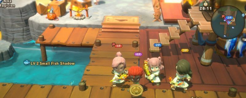 《幻想生活i》中玩家在无垠大陆探索收集岛民的场景，地图上标注多个资源点，角色正与NPC互动招募