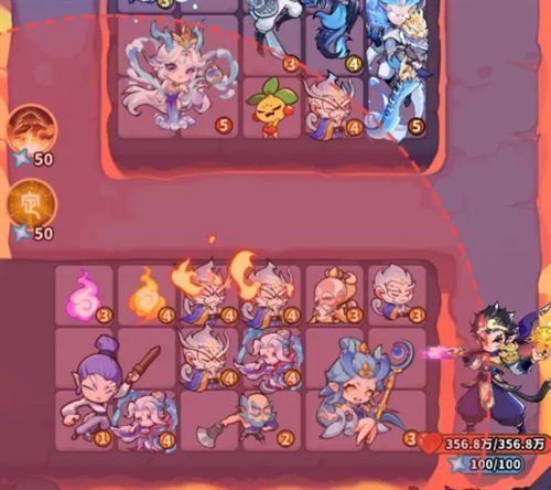 布阵对比图，左侧为错误站位导致输出缺失，右侧为优化后合理布局，技能覆盖完整