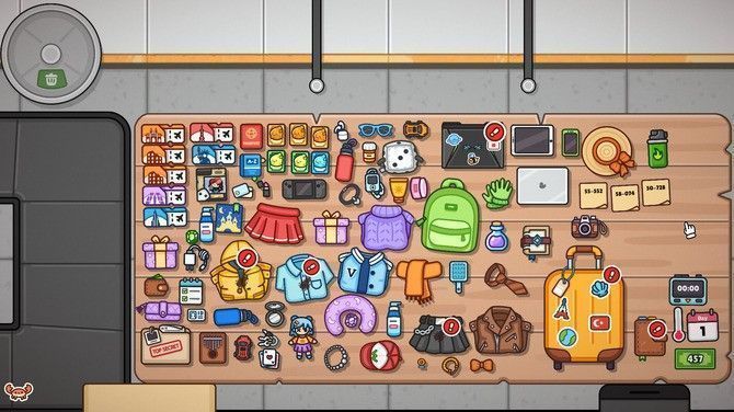 游戏结局画面之一，主角因贪污失物被曝光，站在新闻发布会现场接受质询