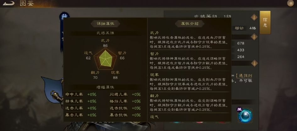 曹仁五维属性面板截图，统率与武力数值突出显示，整体呈盾形分布图