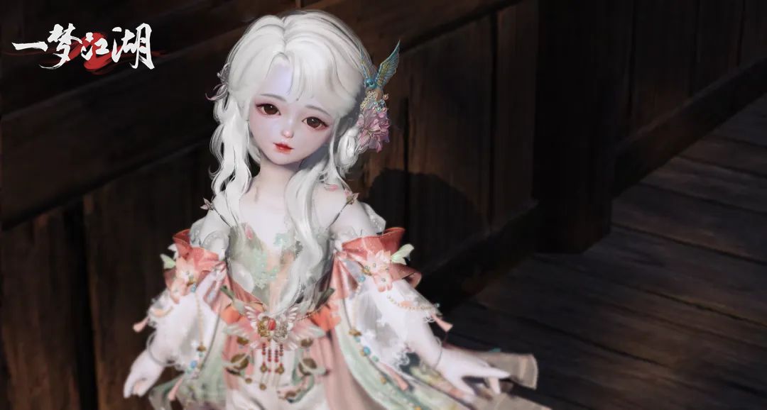 男款关雎冠半束发造型，银簪固定，青鸟环绕枝头