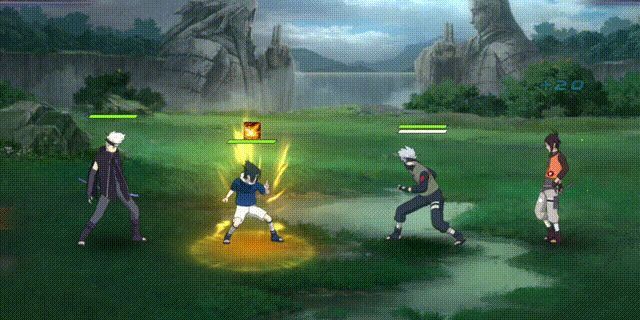 佐助施展千鸟，全身缠绕雷光，高速突进刺向对手