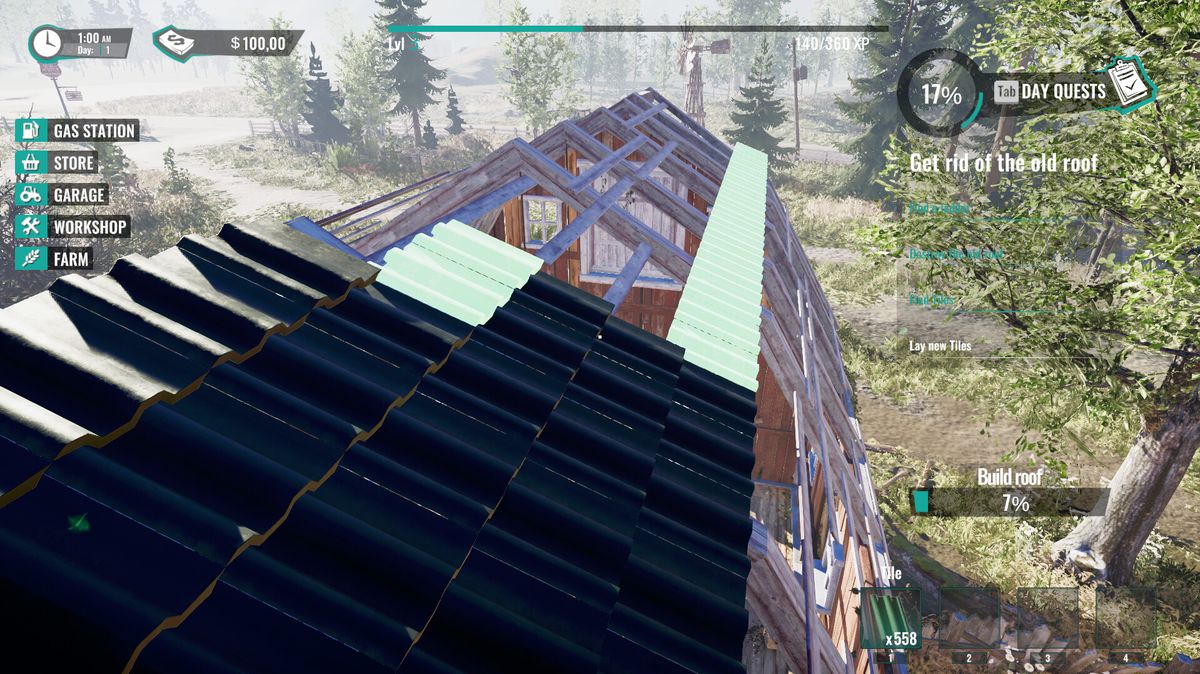 玩家与NPC客户互动的界面截图，展示订单管理面板和即将交付的蔬菜篮子