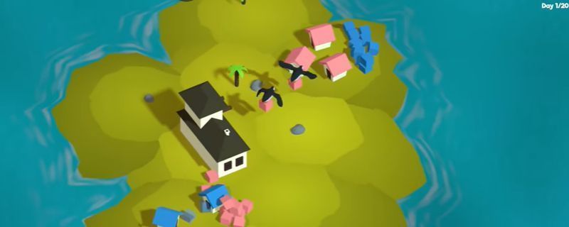 《Puffin Parcel Post》游戏画面展示，一只可爱的海鹦正叼着包裹飞越冰雪覆盖的岛屿，背景是色彩柔和的极光与小木屋邮局