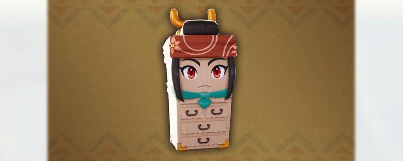 《幻想生活ｉ》游戏中惊魂器角色立绘展示，一位神秘风格的岛民站在神庙前，周围环绕着微光特效