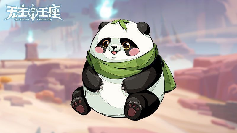 熊猫宝宝慵懒地抱着竹子，黑白毛色分明，表情呆萌可爱