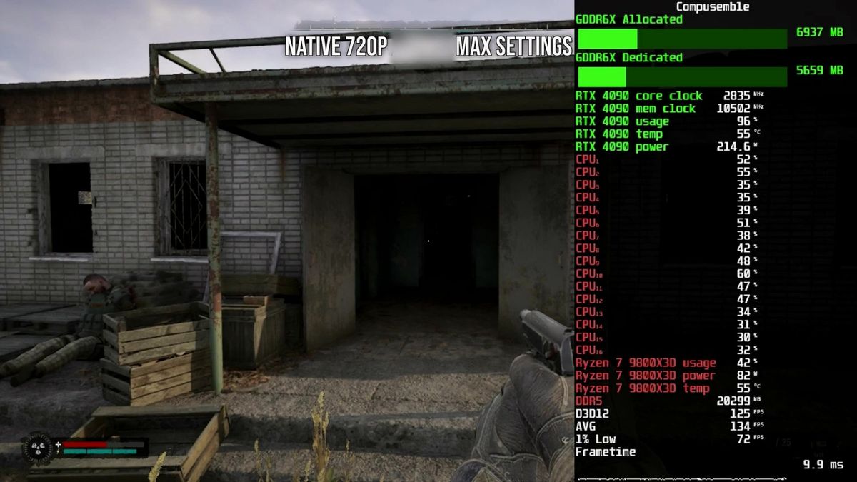 游戏主菜单界面，背景为切尔诺贝利核电站全景，风格冷峻