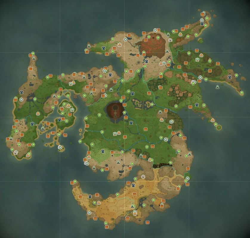 森林与草地交界区域详细点位图，标有多个任务NPC位置和隐藏宝箱