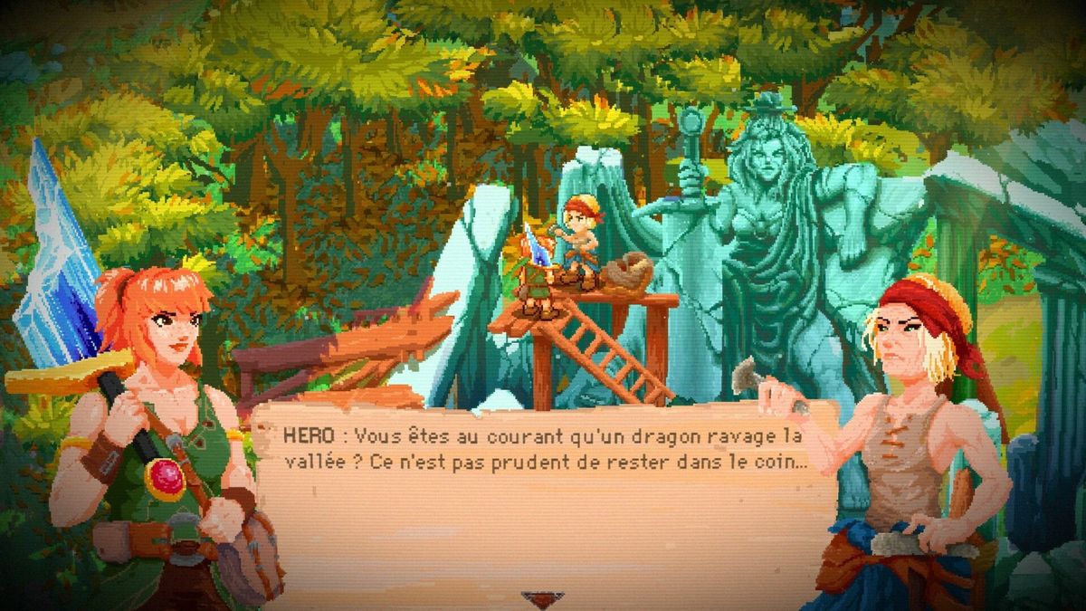 主角与一位戴面具的神秘人物在洞穴中对峙，四周岩壁刻满古老壁画，气氛紧张