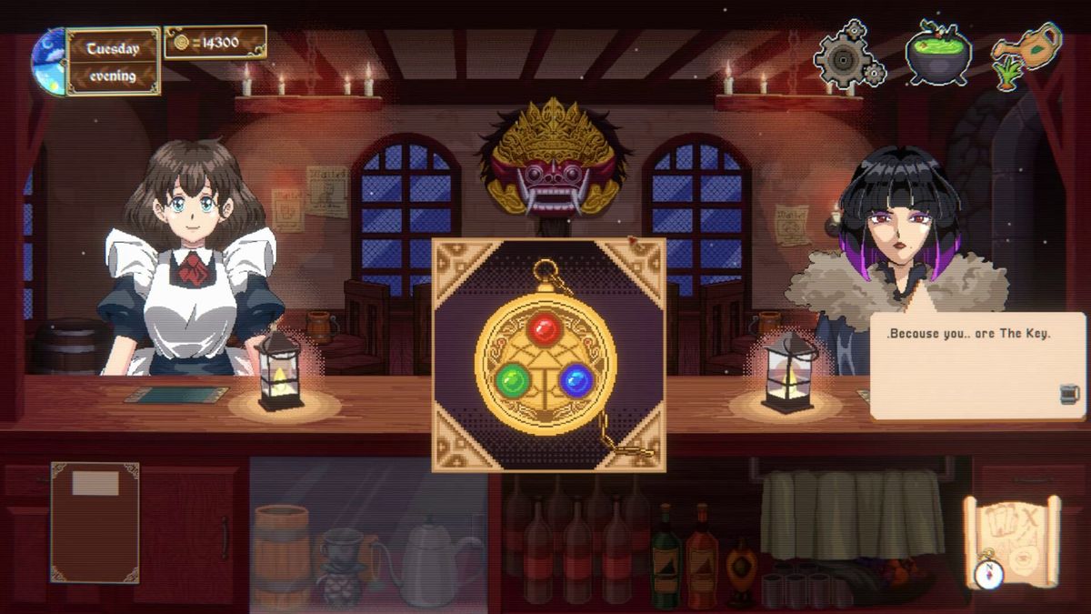 酒馆升级界面，显示不同阶段的建筑外观变化，从简陋小屋到宏伟公会大厅