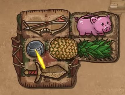 游戏内物品间出现蓝色连接线的界面截图，清晰展示可合成物品的配对状态