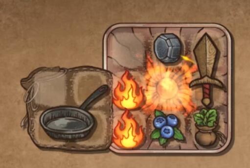 玩家在背包中将两个道具相邻摆放，界面显示即将触发合成的提示