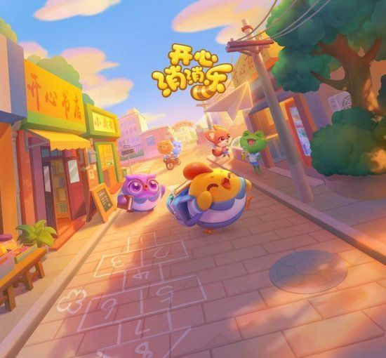 主界面五彩斑斓的童趣设计，小电视活动图标点亮童年百货商店场景