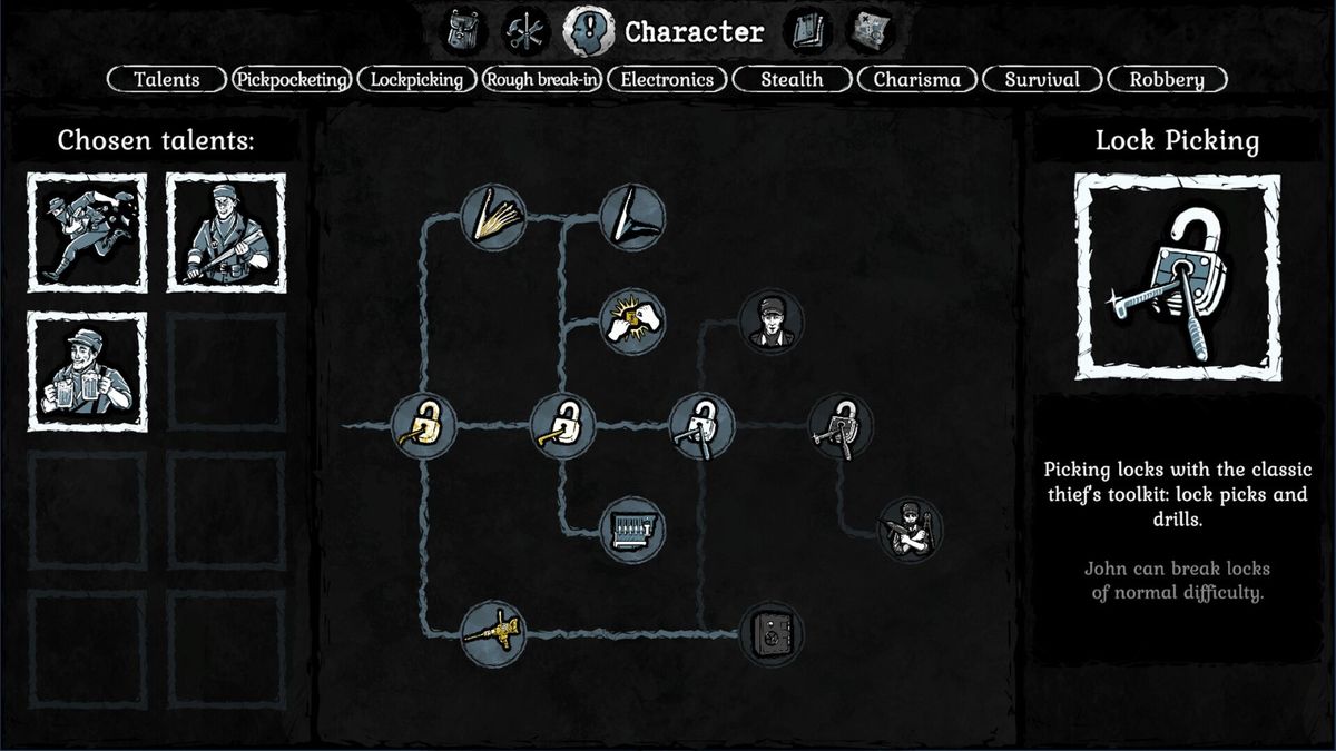 角色潜行于豪宅走廊，月光透过彩绘玻璃洒落，脚下地毯印有贵族徽章