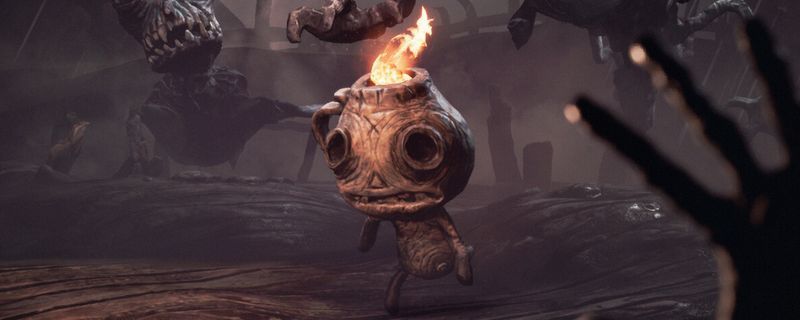 第二章头颅开会区域的断头台全景，背景布满神秘符号，环境阴森诡异