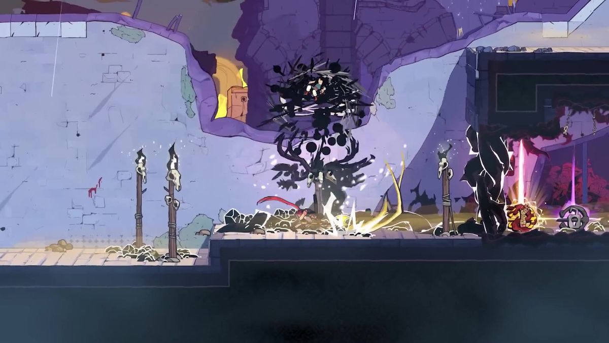 天行者在空中滑翔发动攻击，王子使用弯刀格挡