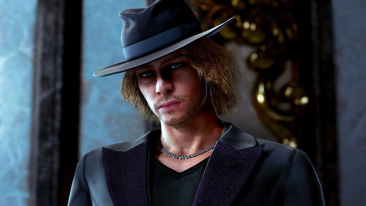 莫蒂默在竞技场中挥舞双刀，面对众多对手，背景为燃烧的战舰与欢呼的人群