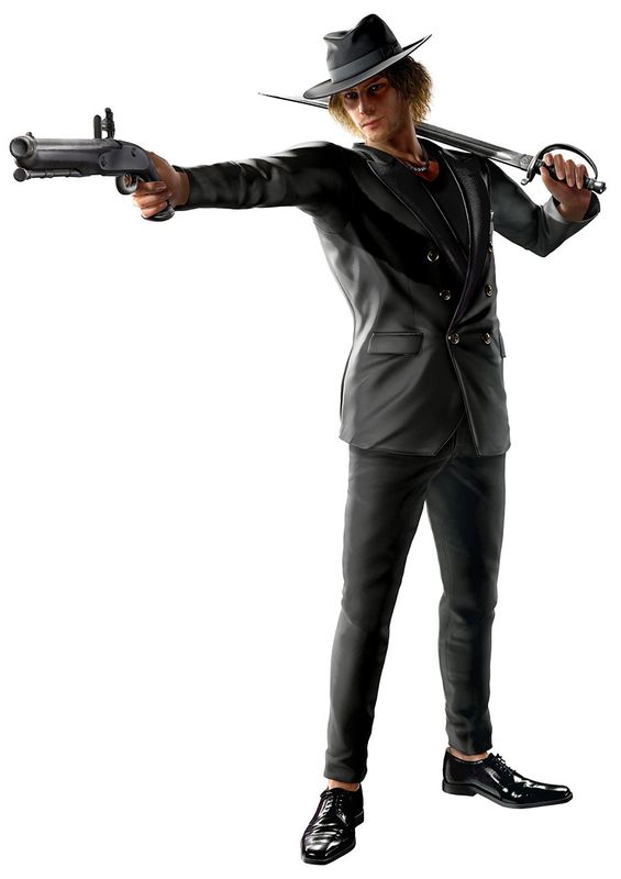 真岛吾朗站在海盗船甲板上，身穿夏威夷风情衬衫，手握酒杯大笑，身后是夕阳下的海面与海鸥