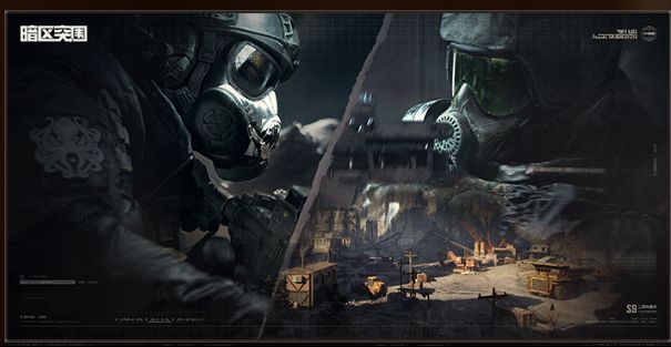 矿区地图中多支队伍在飞机残骸附近激烈交火，空中有运输机飞过，气氛紧张