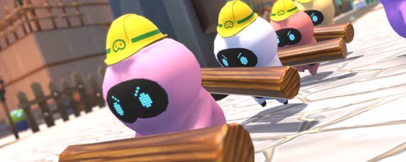 《欧米茄工匠》游戏主界面展示，画面呈现神秘森林与远处山脉，角色站在营地前手持工具