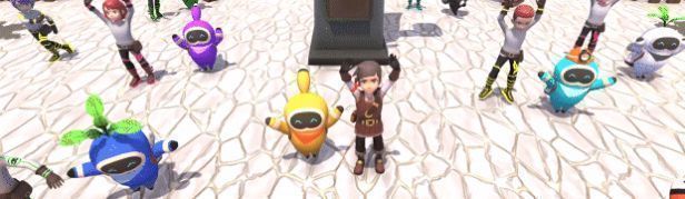 俯瞰视角下的完整玩家基地，包含农场、工厂、防御工事与飞行载具停靠点，展现高度发达的自动化系统