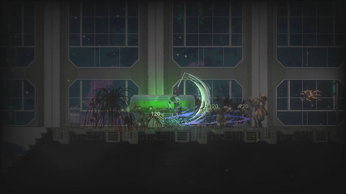 敌人设计概念图，融合机械与生物特征的畸形怪物群